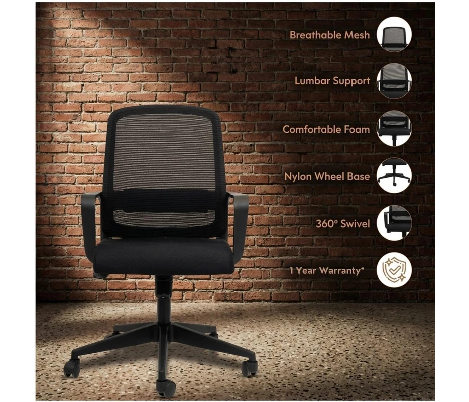 Royalsafeco LCB-002 Mesh Office Arm Chair - Detail View