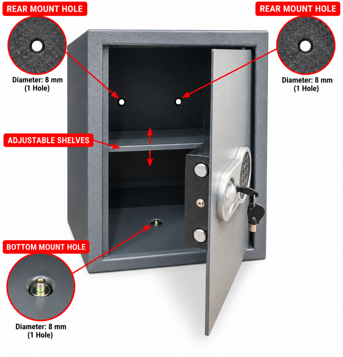 Royalsafeco Century 560 Large Digital Safe Locker – Home & Office Anti-Theft Keypad Lock Safe