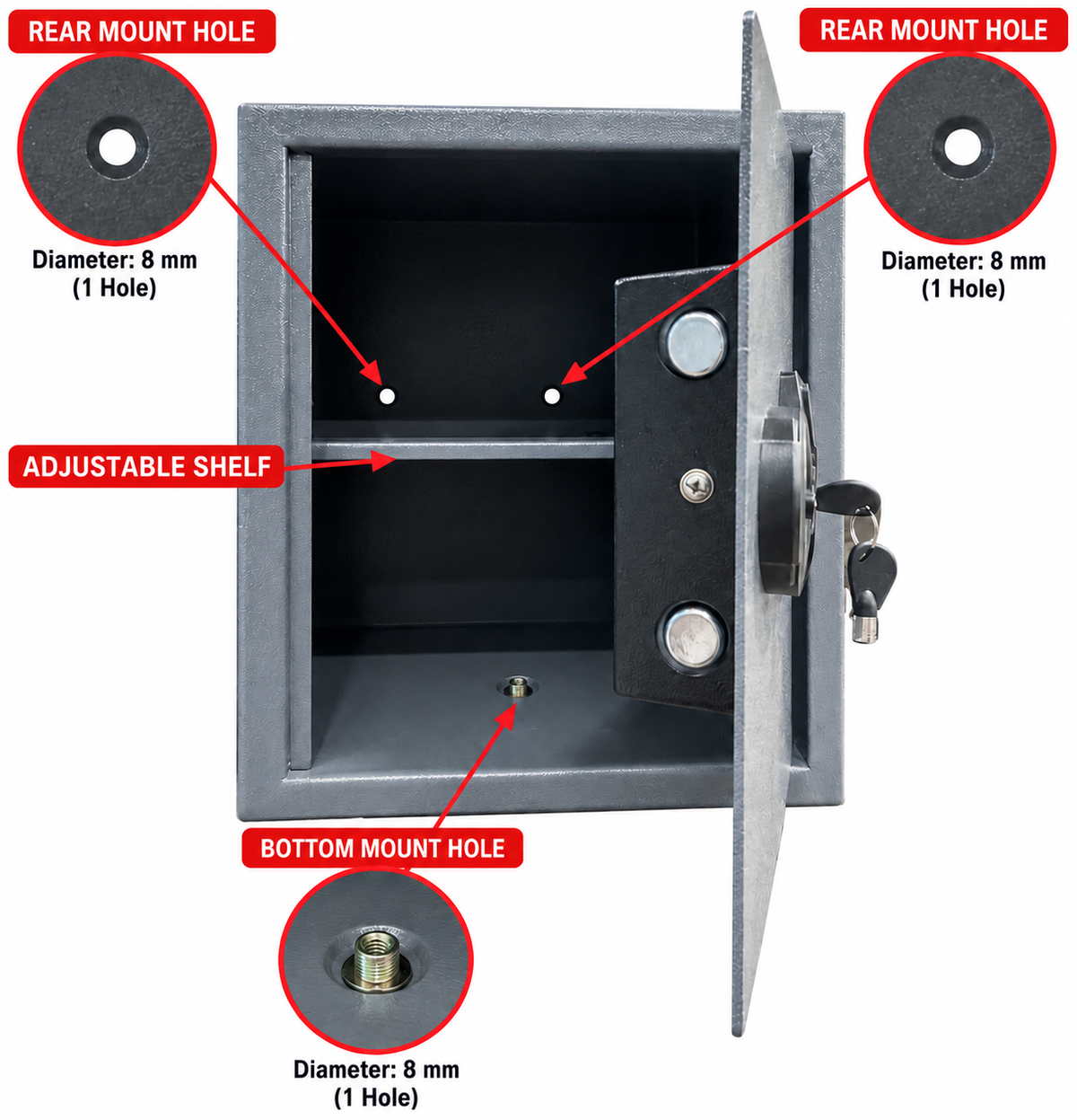 Royalsafeco Guardian 400 Digital Safe Locker – Home &amp; Office Anti-Theft Keypad Lock Safe