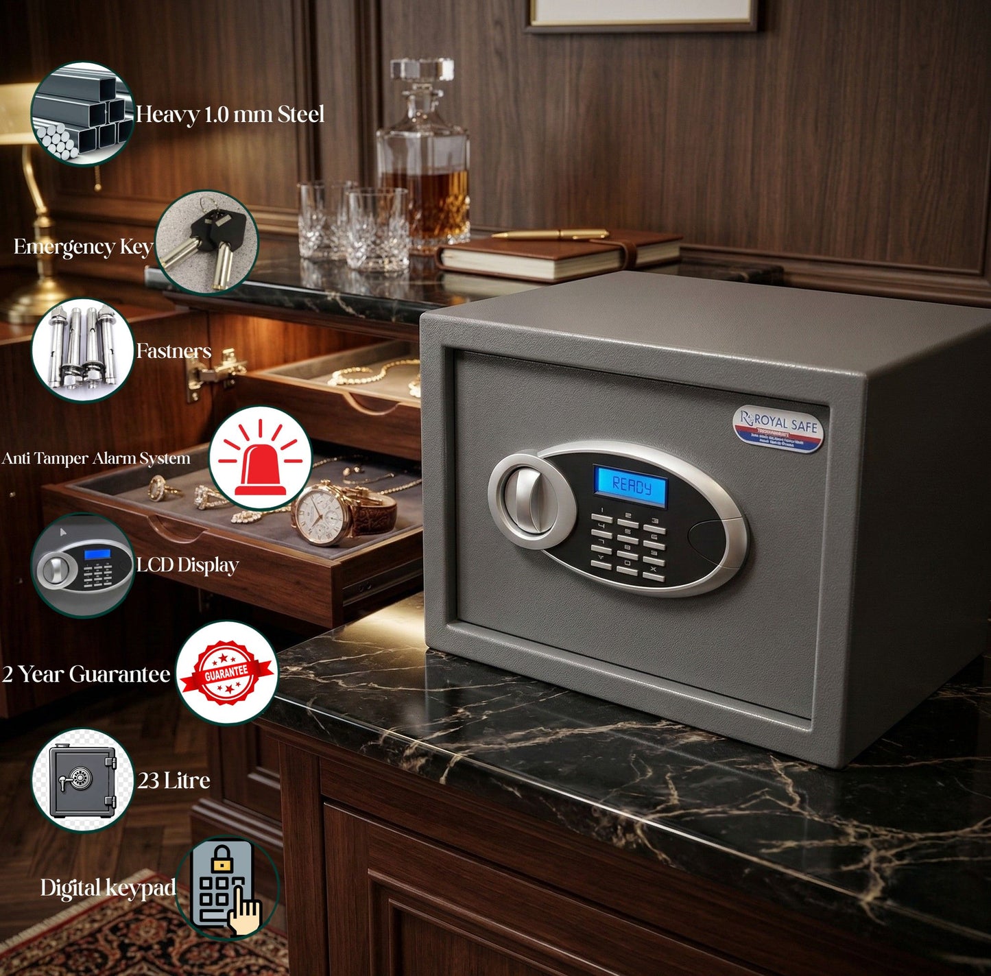 Natasha by Royalsafeco-Saphire 250,23L Digital Safe Locker