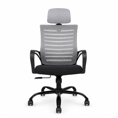 Royal Safe co High Back Ergonomic Office Chair | Heavy Duty Metal Base | Mesh Office Arm Chair (Grey & Black)