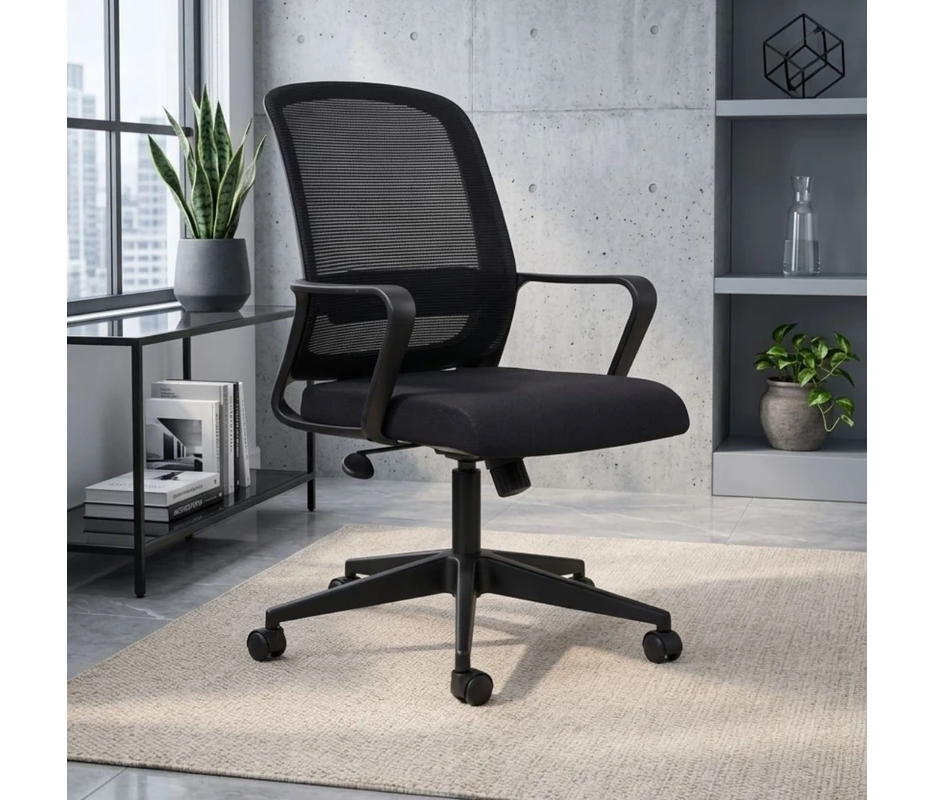 Royalsafeco LCB-002 Mesh Office Arm Chair - Side View