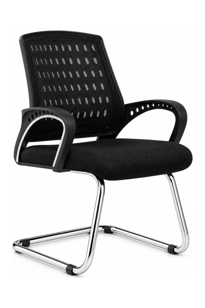 Royalsafeco mesh mid-back visitor chair black chrome cantilever base